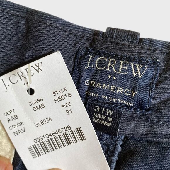 NWT J. Crew Flat Front Chino Gramercy Shorts Men's Sz 31W Navy Blue Summer Prepp - Picture 15 of 16